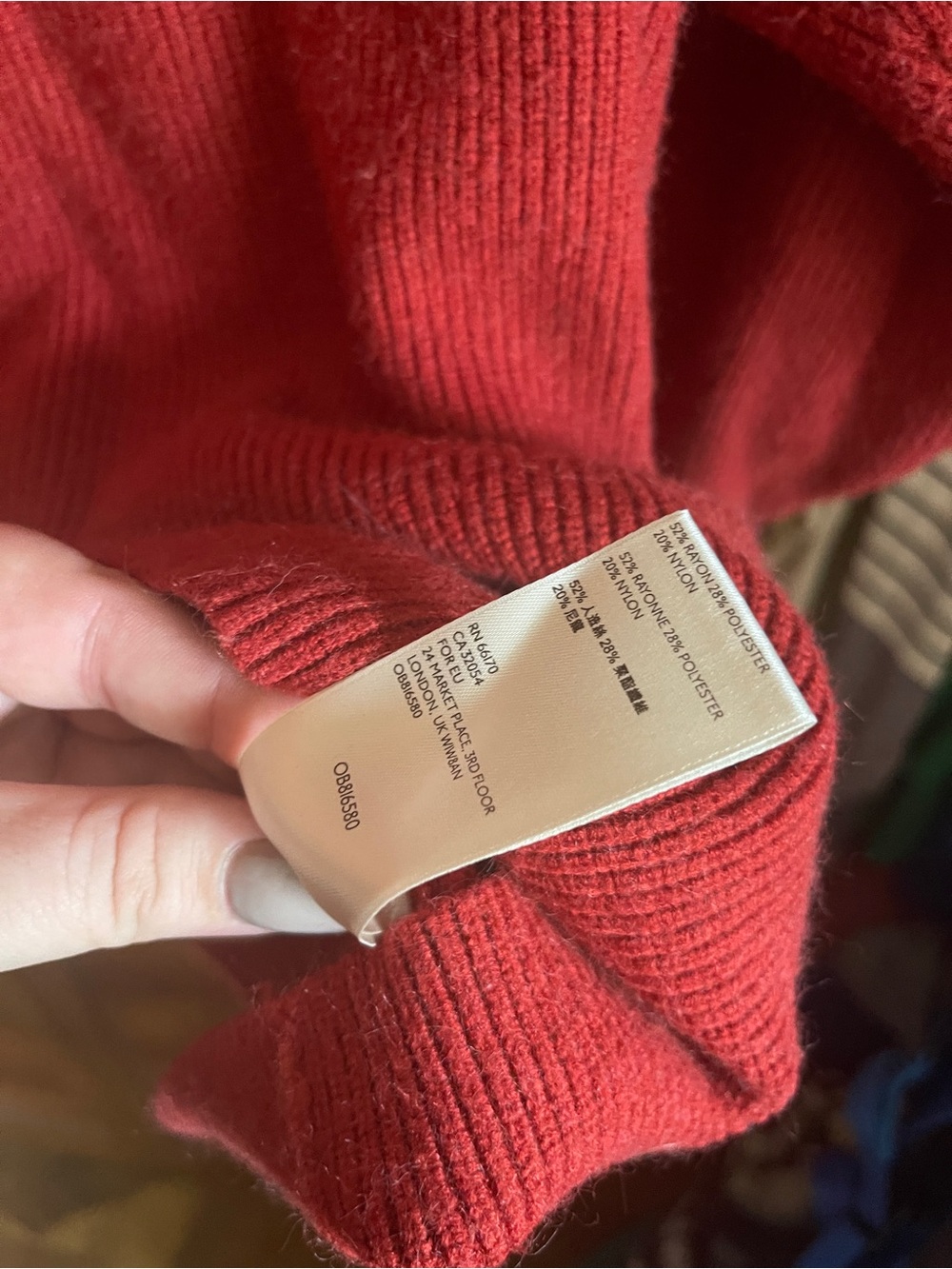 Free People Ribbed Red Turtleneck Sweater - Picture 4 of 7